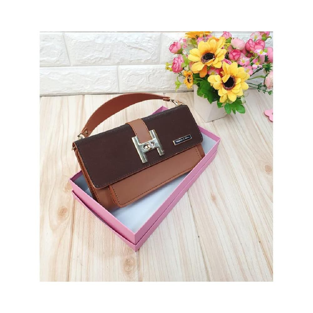 TAS BATAM TAS WANITA IMPORT TAS PESTA MINI CK LOGO H FREE DUSBOX - TAN