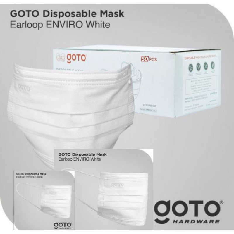 Masker Putih Goto 3Ply isi 50pcs