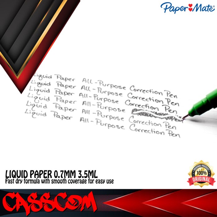 

Hemat Liquid Paper Correction Pen / Tip Ex Cair 7Ml (2X3.5Ml) Limited