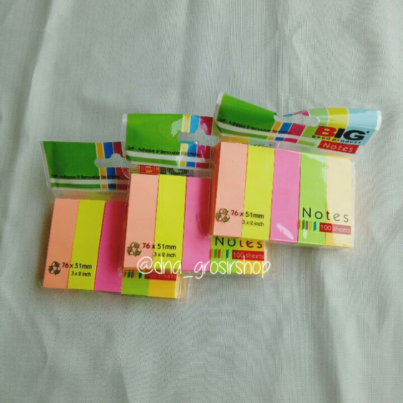 

Stick Note Big 5 Warna 76 x 51 / Pembatas Kertas / Sticky Notes Big