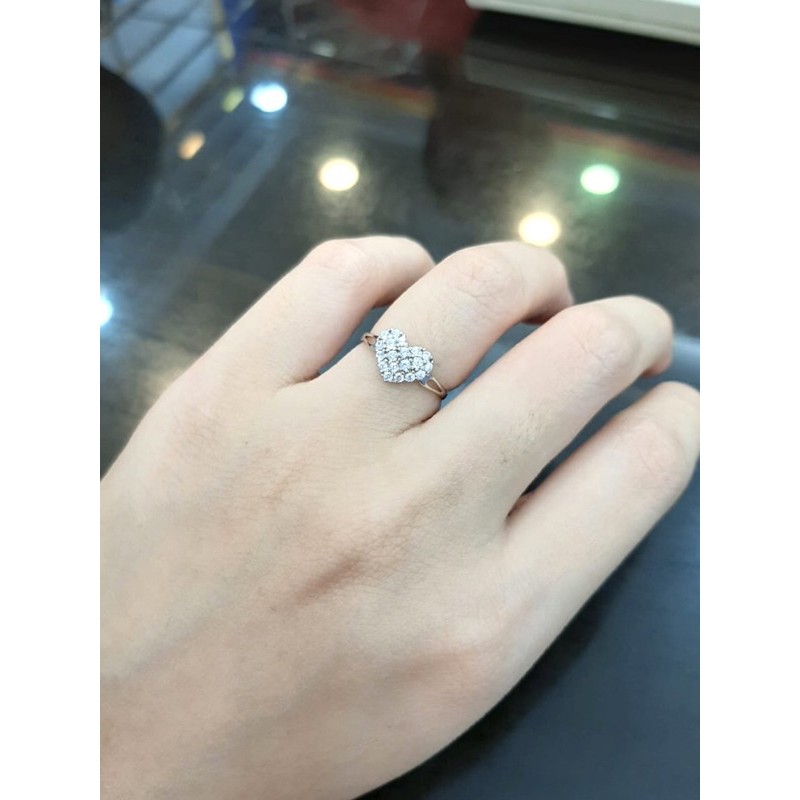 cincin permata love emas putih