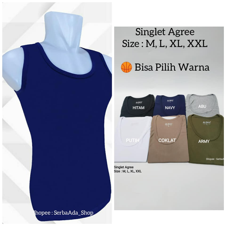 Singlet Agree Size M - XXL Kaos Dalam Pria SG SA 004