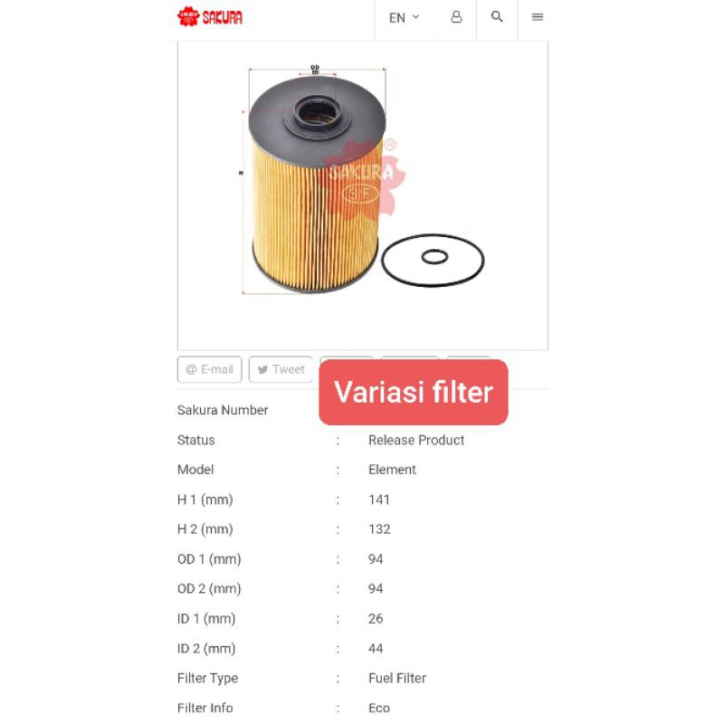 Fuel Filter / filter solar Fuso KM005031