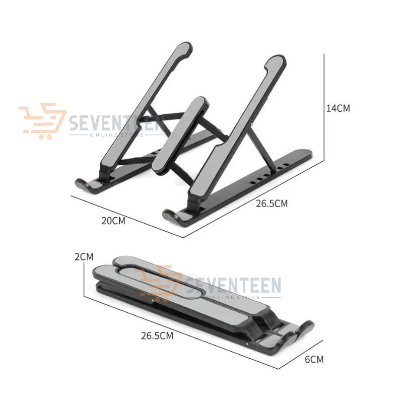 SEVENTEEN STAND LAPTOP P1 PRO UNIVERSAL HOLDER LAPTOP P1 LIPAT PORTABLE FOLDING BRACKET P1 DUDUKAN PENDINGIN LAPTOP