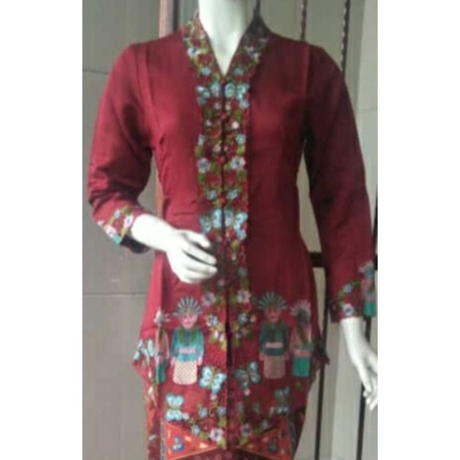 Kebaya Encim Kebaya Encim Lengan panjang Kebaya Encim Modern Kebaya Encim Bordir Kebaya Encim jumbo Kebaya Betawi modern Kebaya encim putih Kebaya Kartini-Marun
