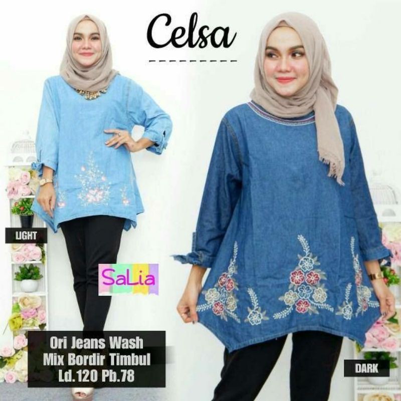 tunik jeans / atasan wanita