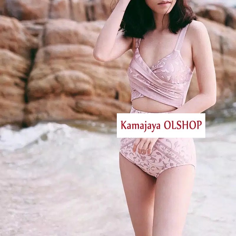 PAKAIAN BAJU RENANG WANITA SWIMWEAR ONE PIECE SWIMSUIT SEXY JUMBO BIKINI SET HIGHTWAIST BIGSIZE PANT