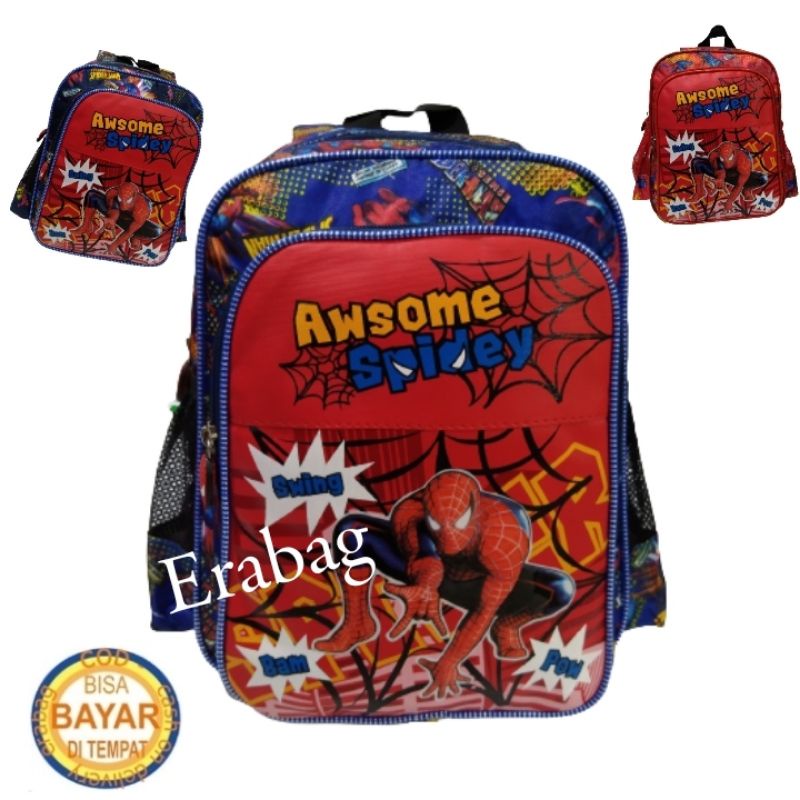 Tas Ransel Sekolah Anak TK Paud Cowo Gambar Spiderman 48777E