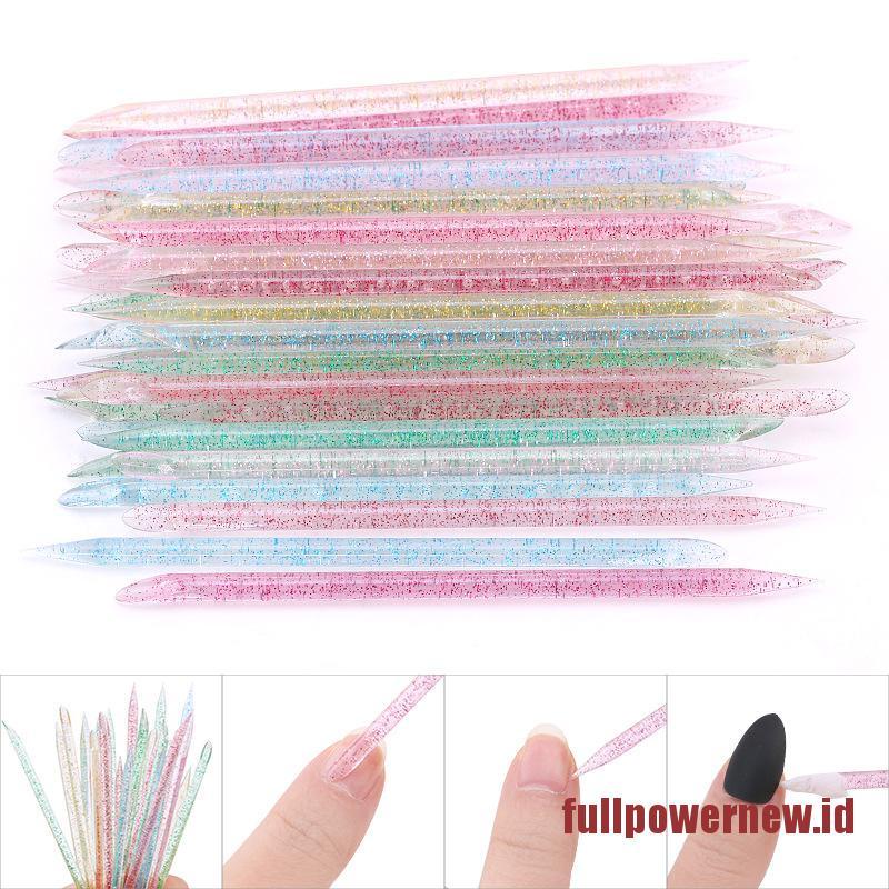 【COD】100Pcs Reusable Crystal Stick Cuticle Remover Tool  Care Nails Manicures Tools