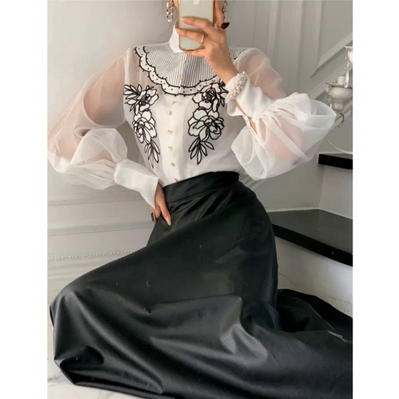 MDLV ~ BM 2181 RUSSELLIA TOP + DALAMAN TANKTOP / ATASAN LENGAN PANJANG CEWEK IMPORT / FASHION IMPORT