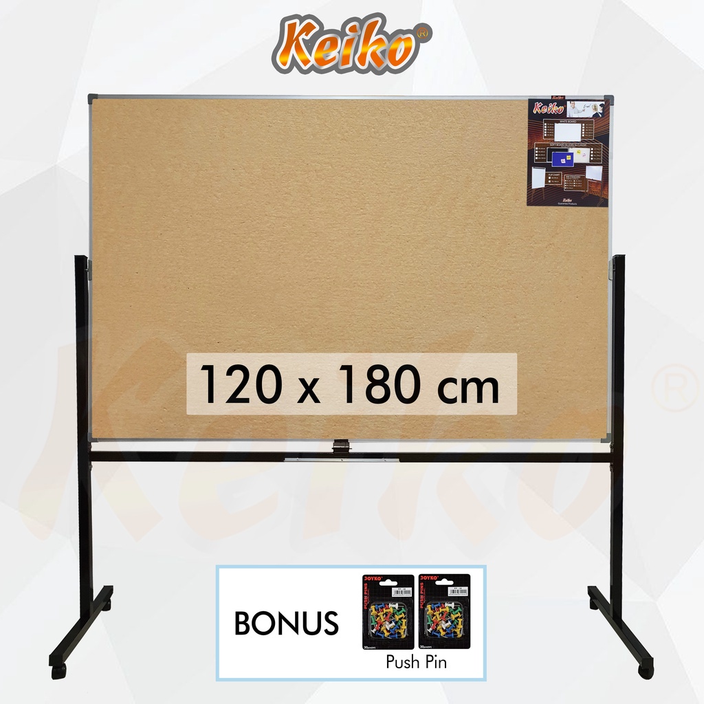 

Softboard / Cork Board / Pin Board / Papan Pengumuman / Mading Standing Polos Keiko 120 x 180 cm