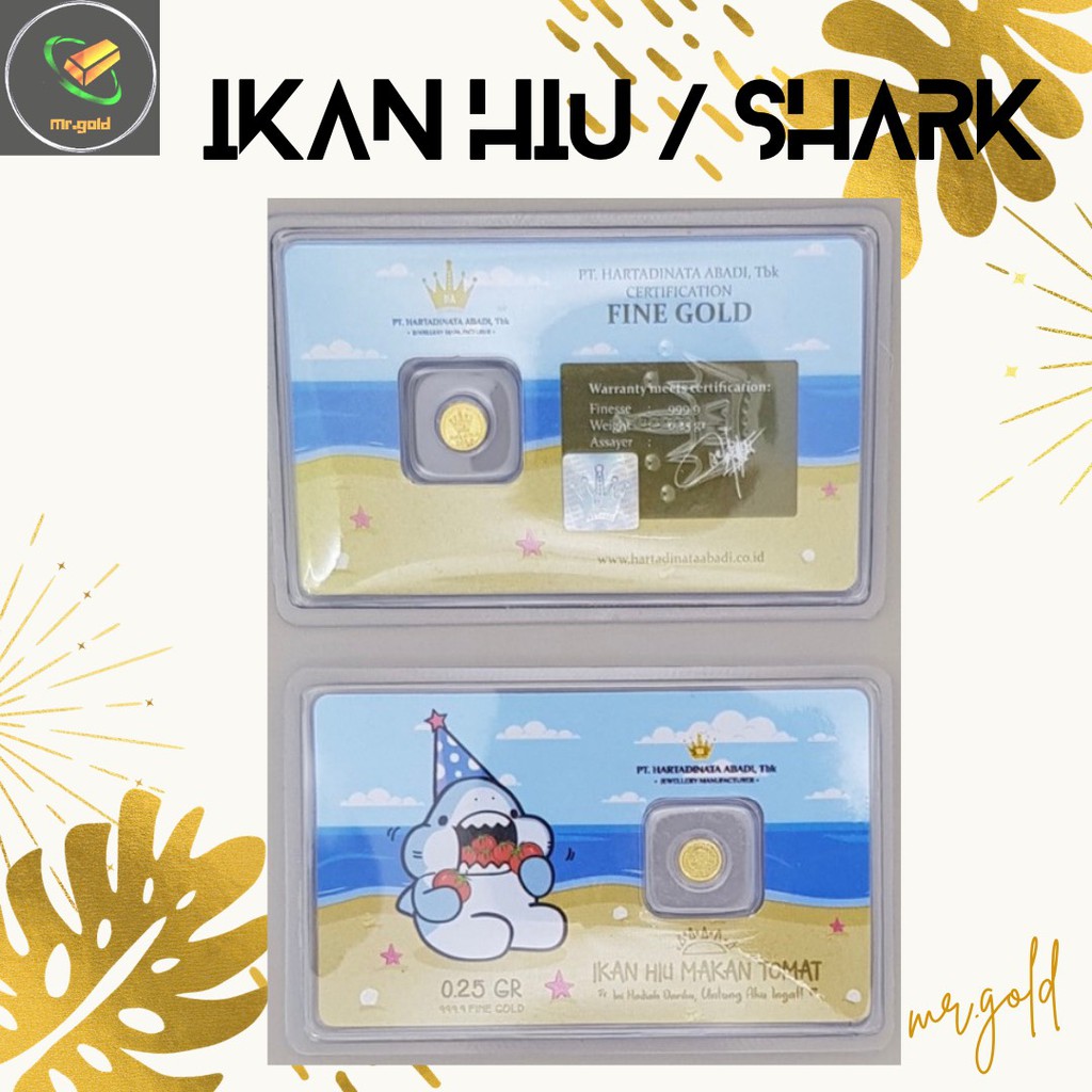 EMAS LOGAM MULIA MINI HARTADINATA ABADI 0.25 GRAM EDISI IKAN HIU GIFT SERIES ACC LM HT / LM HRTA