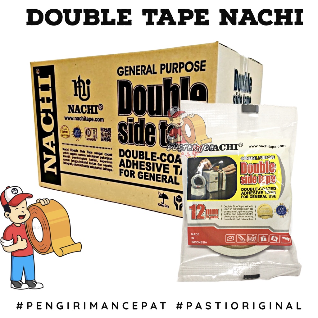 

[PER 1 DUS] Double Tape Nachi 12mm 1/2inch 10 YARD (1 DUS ISI 160 ROL) JunDW