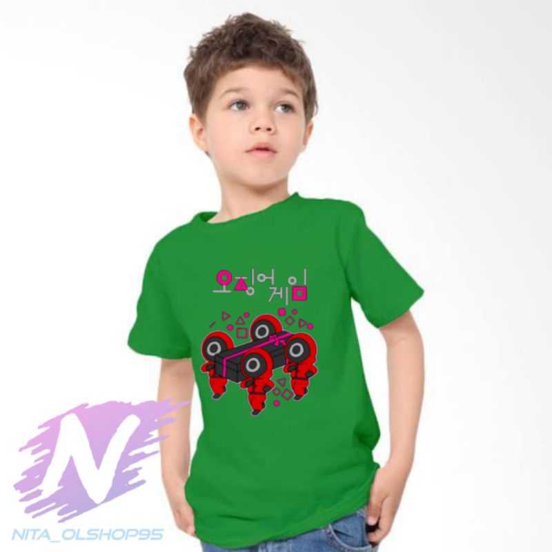 baju anak squid game kaos squid game logo karakter