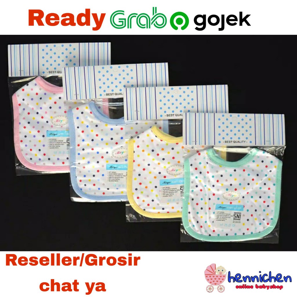 MIYO Slaber Bayi/Baby Polkadot (All Size)| Perlengkapan Bayi Baru Lahir / Newborn