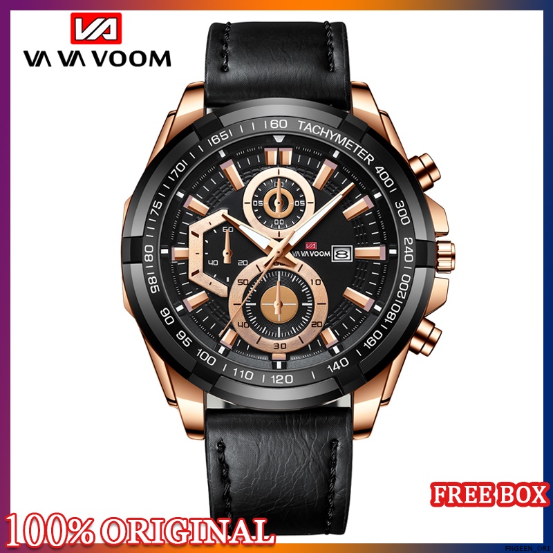 VA VA VOOM Jam Tangan Pria  100% Original Kronograf TANGAN COWOK Quartz Gift COWO