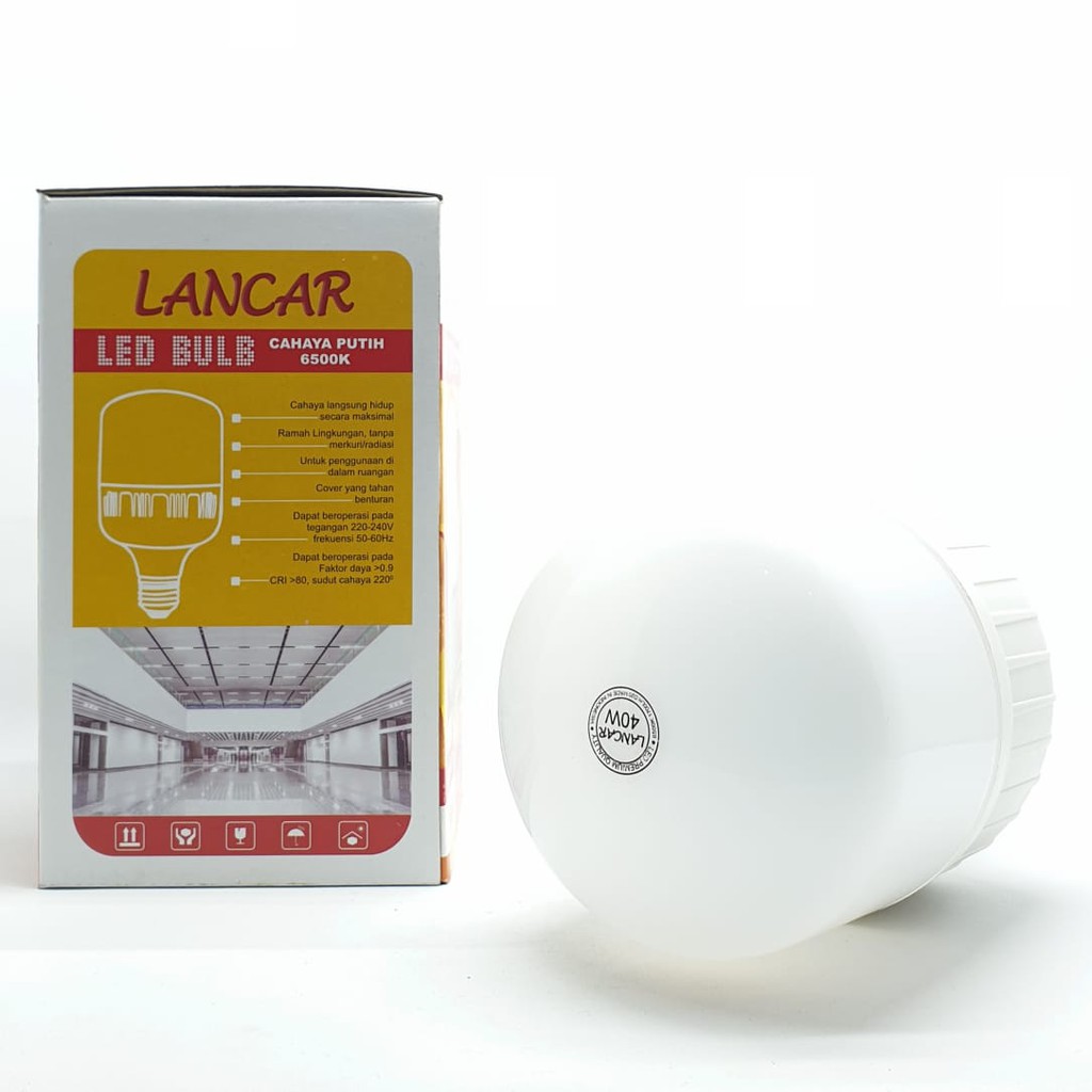 Lancar 40w Lampu Led Tabung Kapsul Ekonomis 40 Watt Cahaya Putih