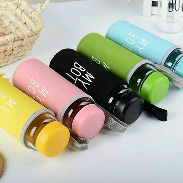 Botol minum my bottle + pouch busa / Tempat minum botol warna [BENING]