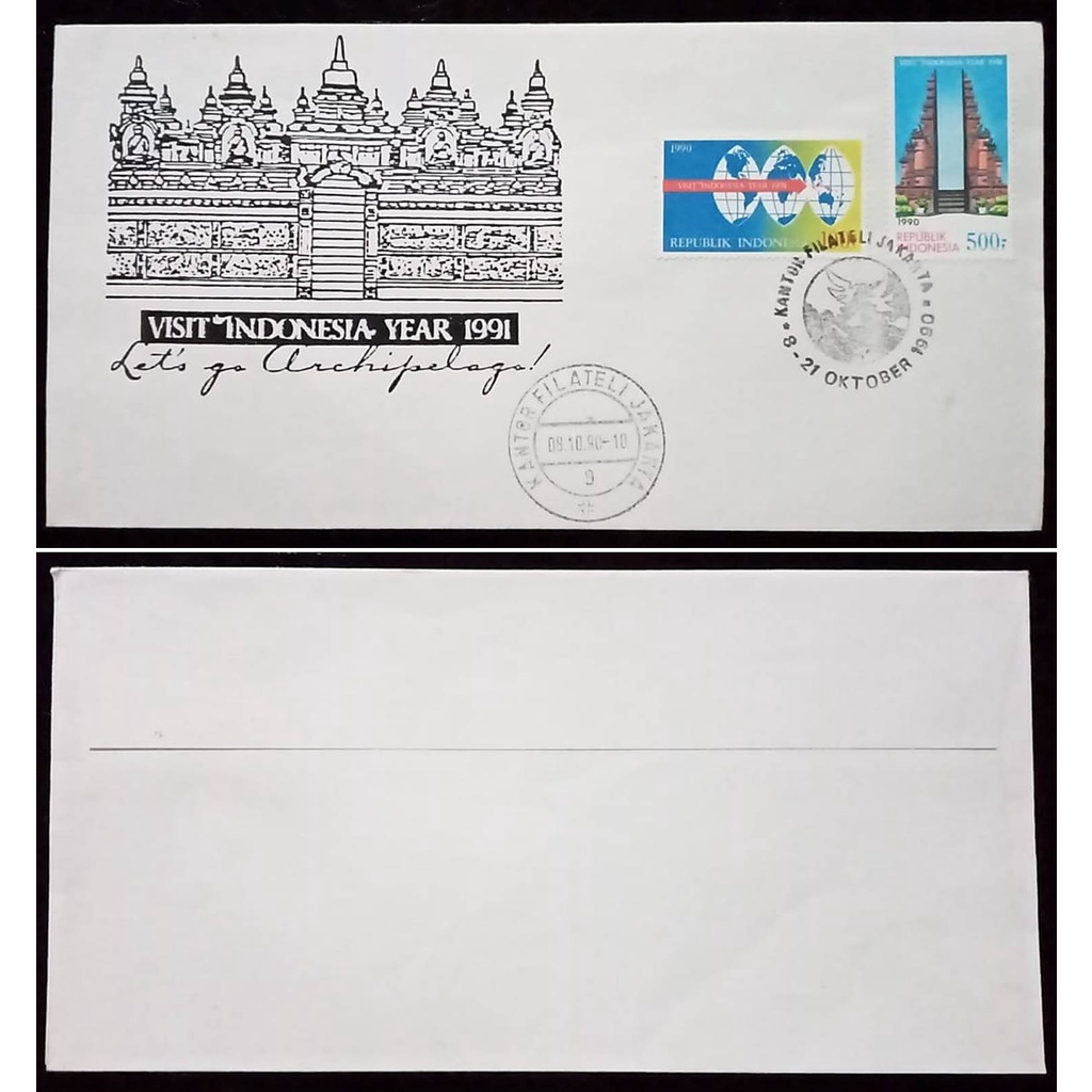 Stamped Envelope/ Amplop Perangko Visit Indonesia Year 1991