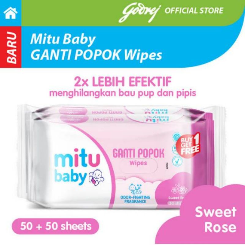 Mitu Baby Tisu Basah Ganti Popok Sweet Rose