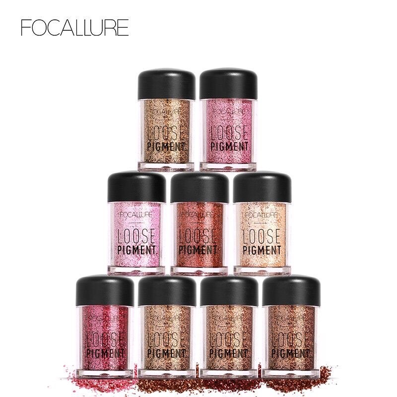 Focallure Glitter Eyeshadow Tabur Loose Powder High Pigmented pigment 8 Color FA37