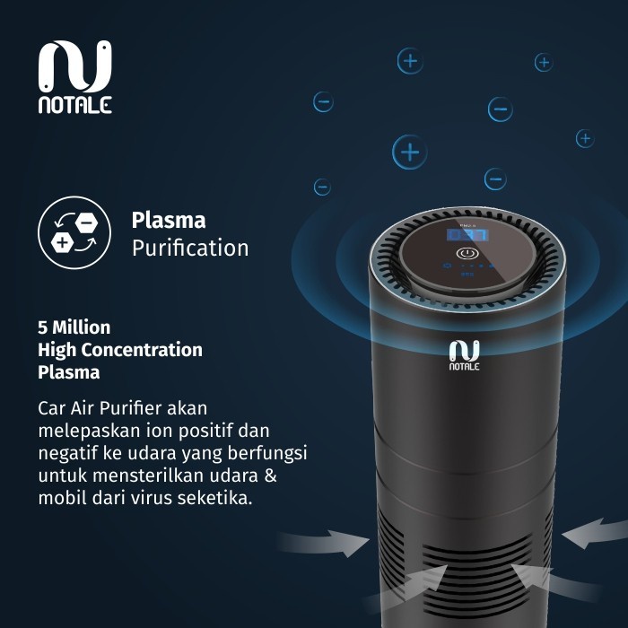 Notale Portable Car Air Purifier Mobil UVC Plasma Filter HEPA 13