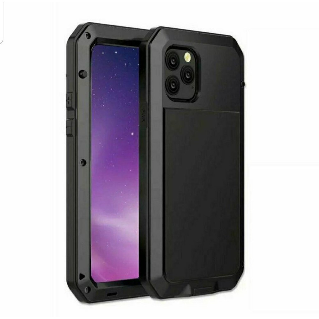 GoodCase - Hard Case iPh 13 Pro/ 13 Pro Max | 12/ 12 Mini/ 12 Pro 6.1 | 11/ 11 Pro/ 11 Pro Max Lunatik Taktik Case Gorilla Glass Full Black