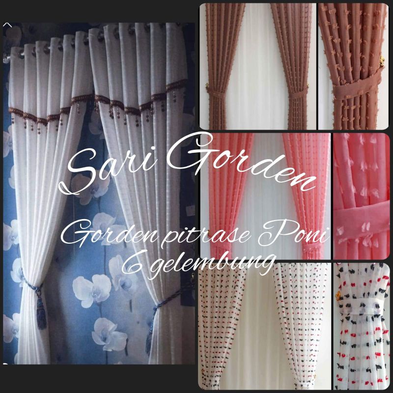 Tiray Jendela Gorden Smokring Transparan Poni Tempel Hordeng Murah Smokring