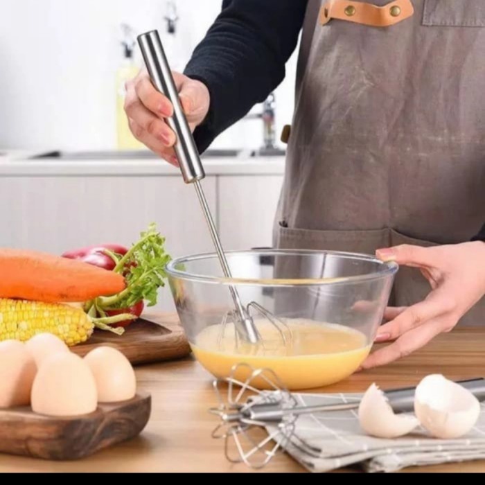 Hand Mixer Manual Putar Premium 30CM Pengocok Telur Stainless Steel Kocokan Telur Adukan Tepung Teri