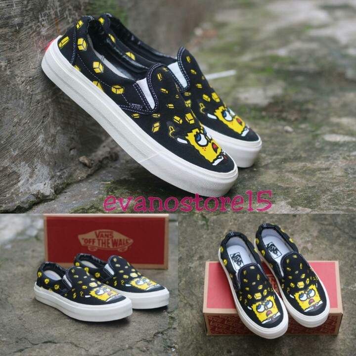 MEGA SALE 9.9 VANS SLIP ON CHECKERBOARD SPONSBOB