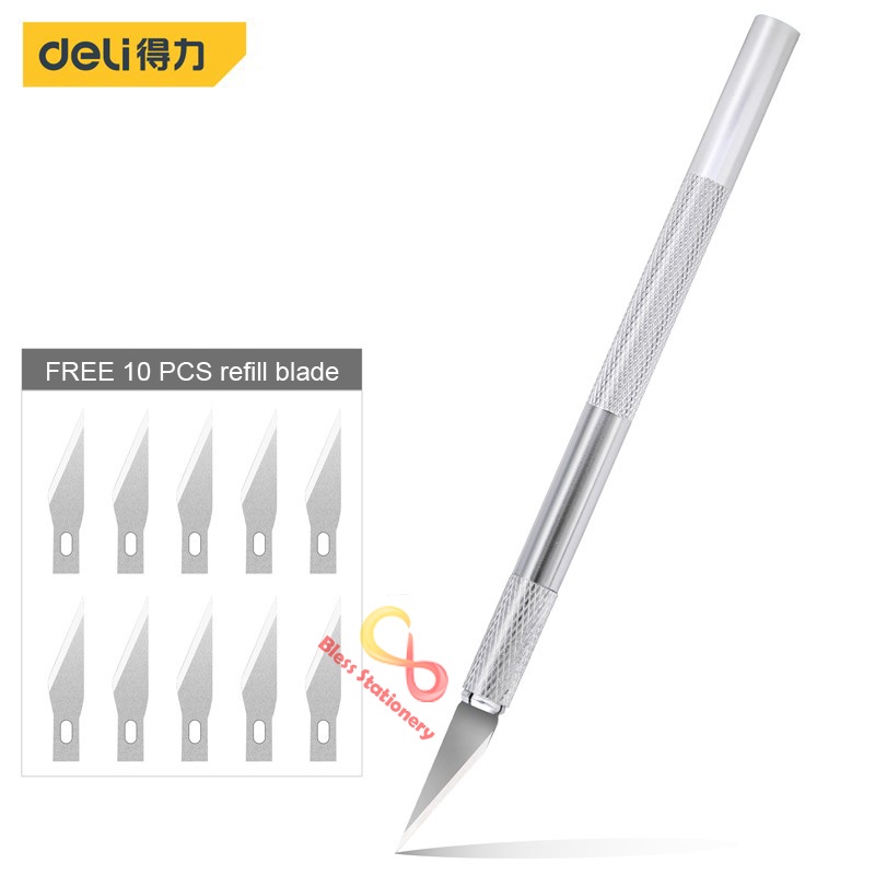 

Deli Art Knife Pisau Ukir Hobby Knife Pen Knife Cutter Ukir Pen Cutter Set Carving Knife Silet Kater