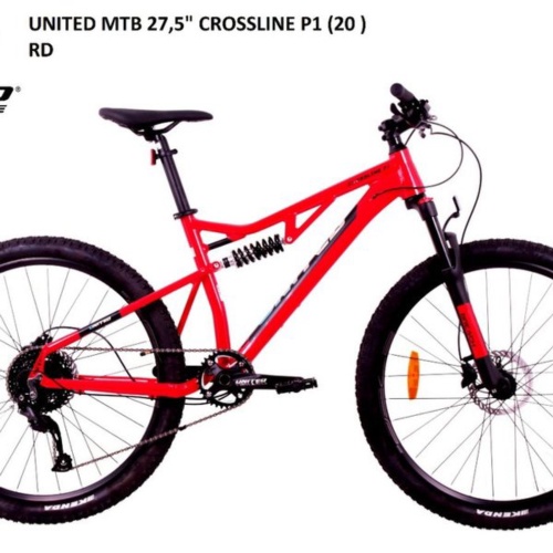 Unik Sepeda mtb full susp 27.5 United Crossline P1 full suspension Limited