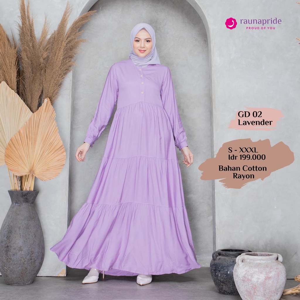 GAMIS MUSLIMAH RAUNA GD 02 LAVENDER