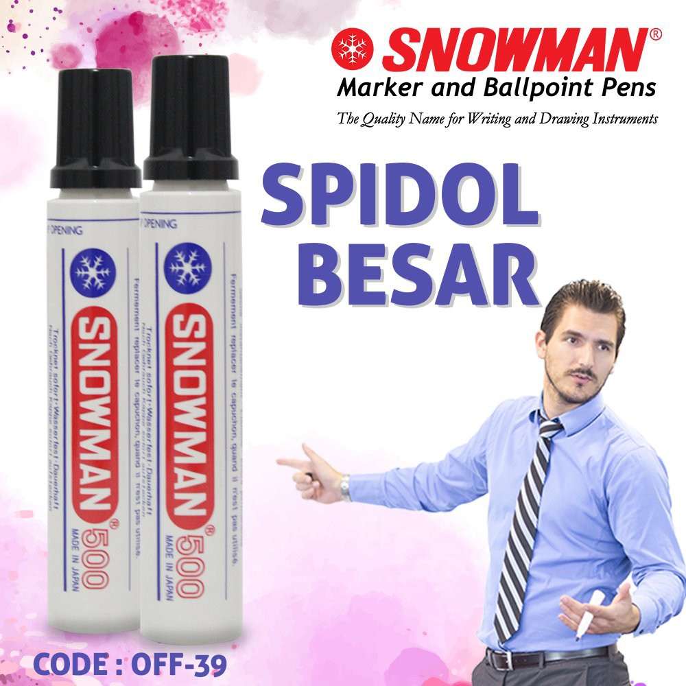 Spidol Snowman 500 Jumbo Besar Warna Hitam Harga Per Pcs