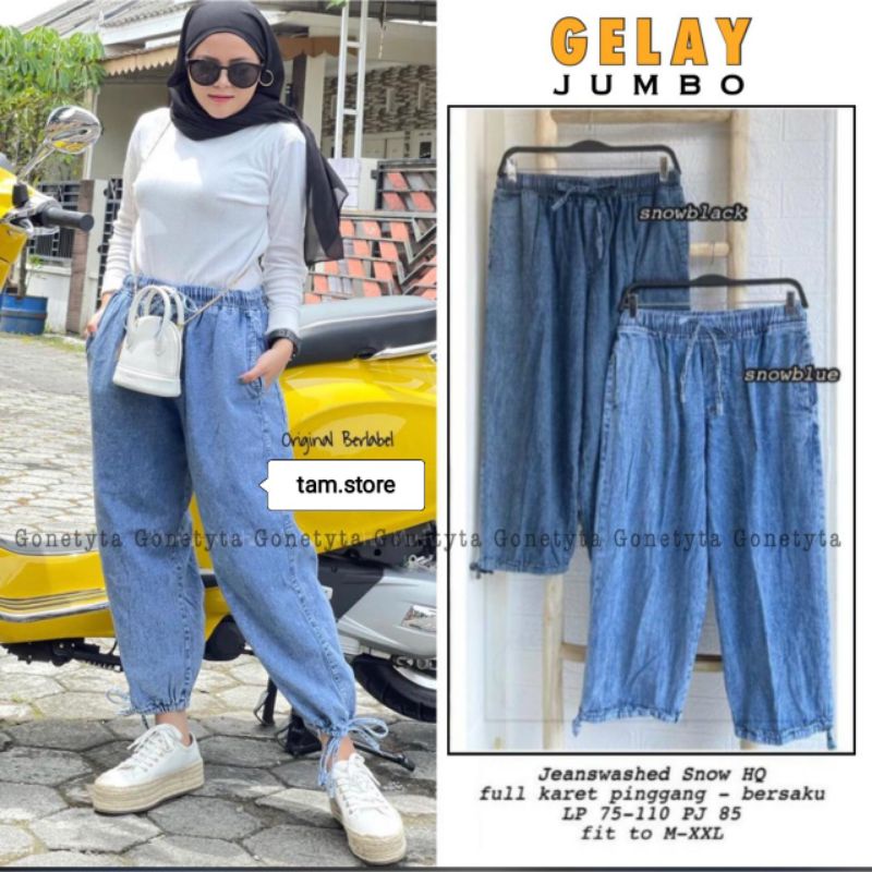 gelay jumbo best seller / celana jeans jumbo wanita high quality