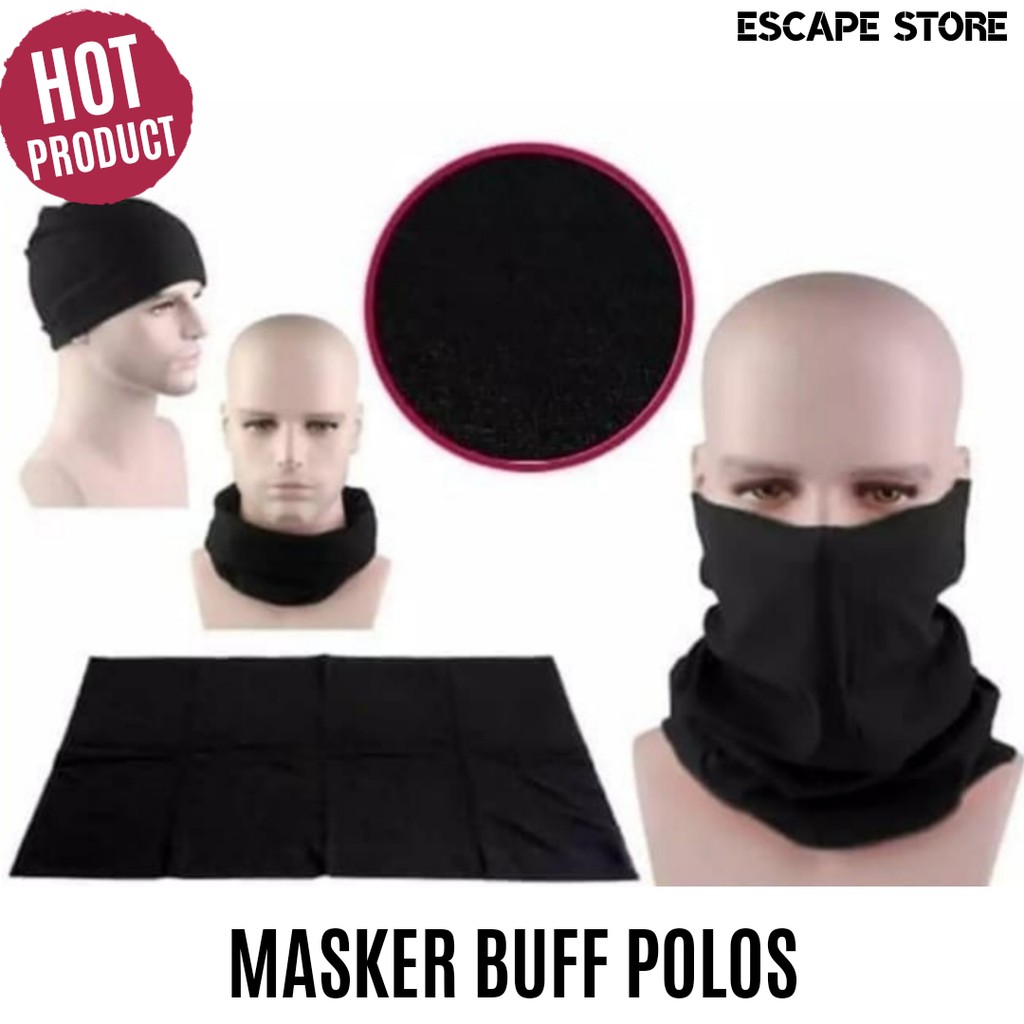 Masker Buff Polos Tanpa Jahitan / Bandana / Masker Motor / Buff Multifungsi SEAMLES - ISI 6 PCS