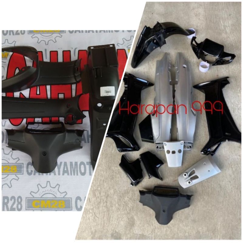 Full Bodi Yamaha Fiz R Warna Hitam Silver