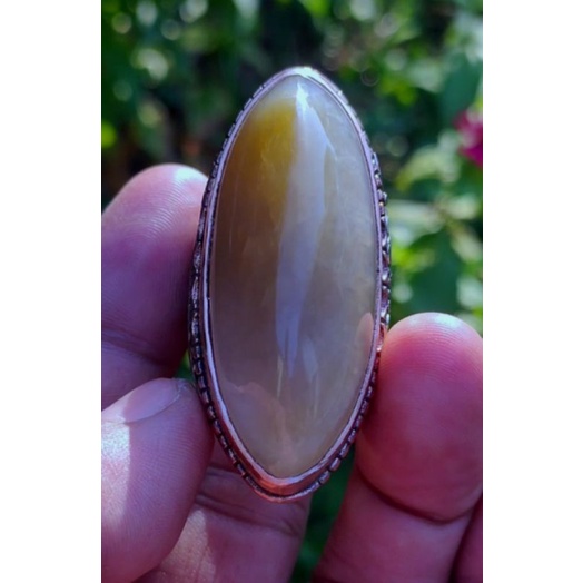 Cincin Batu Akik PANDAN SEMU LUMUT CHALSEDONY Asli batuan alam bukan sintetis dyed bukan yaman safir
