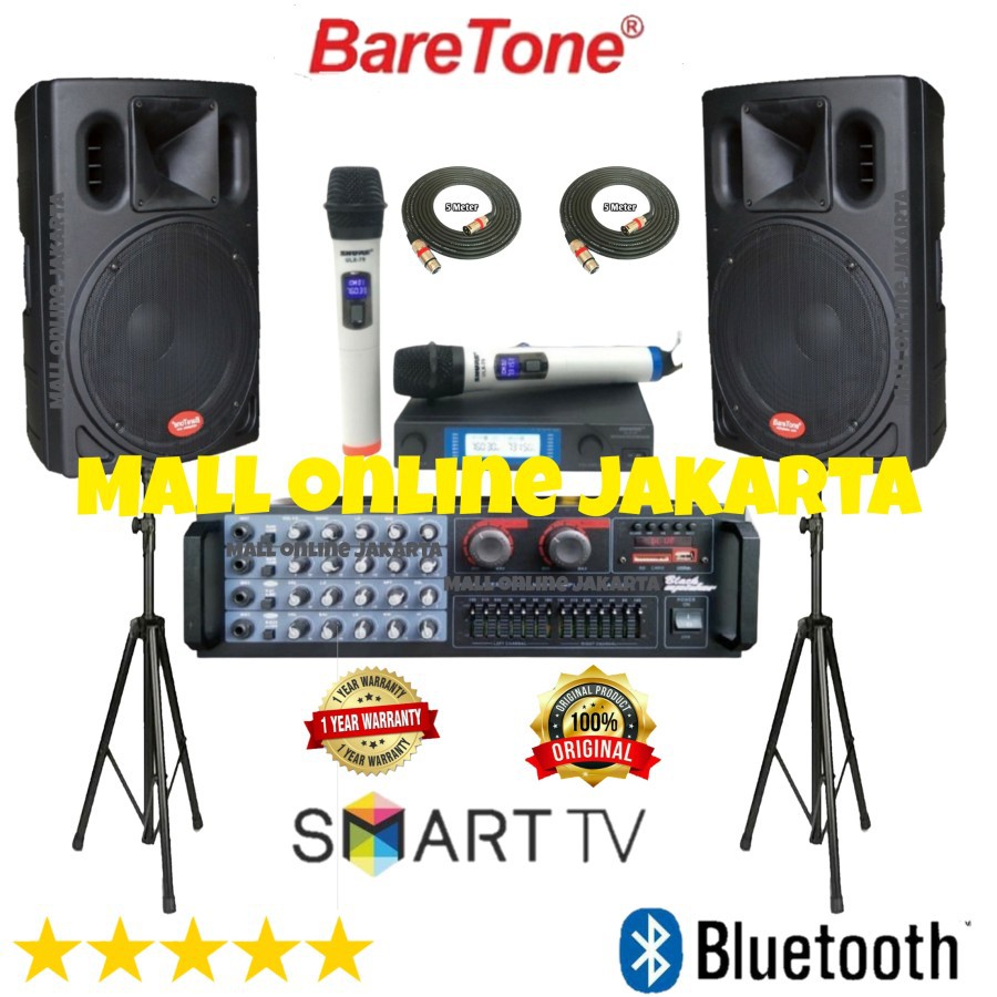 Paket speaker baretone 15 inch original 4 channel amplifier sound