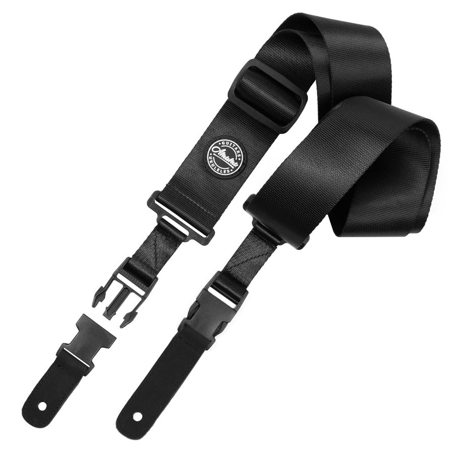 Amumu PA01W-BK Seatbelt Guitar Strap with Clip Black