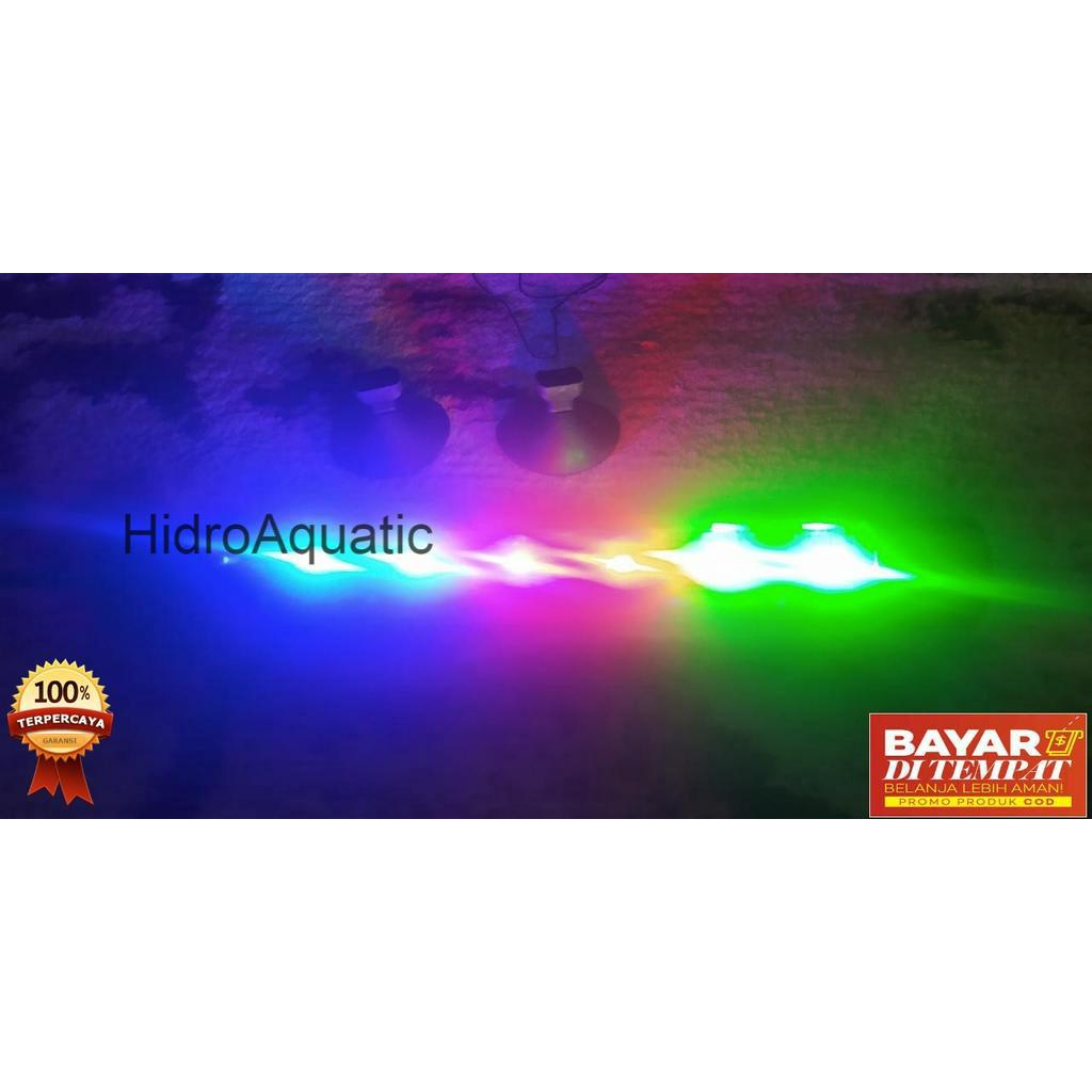 Lampu Aquarium 20cm 3 warna Rgb (red green blue) / Lampu celup aquarium / Lampu led aquarium / Lampu