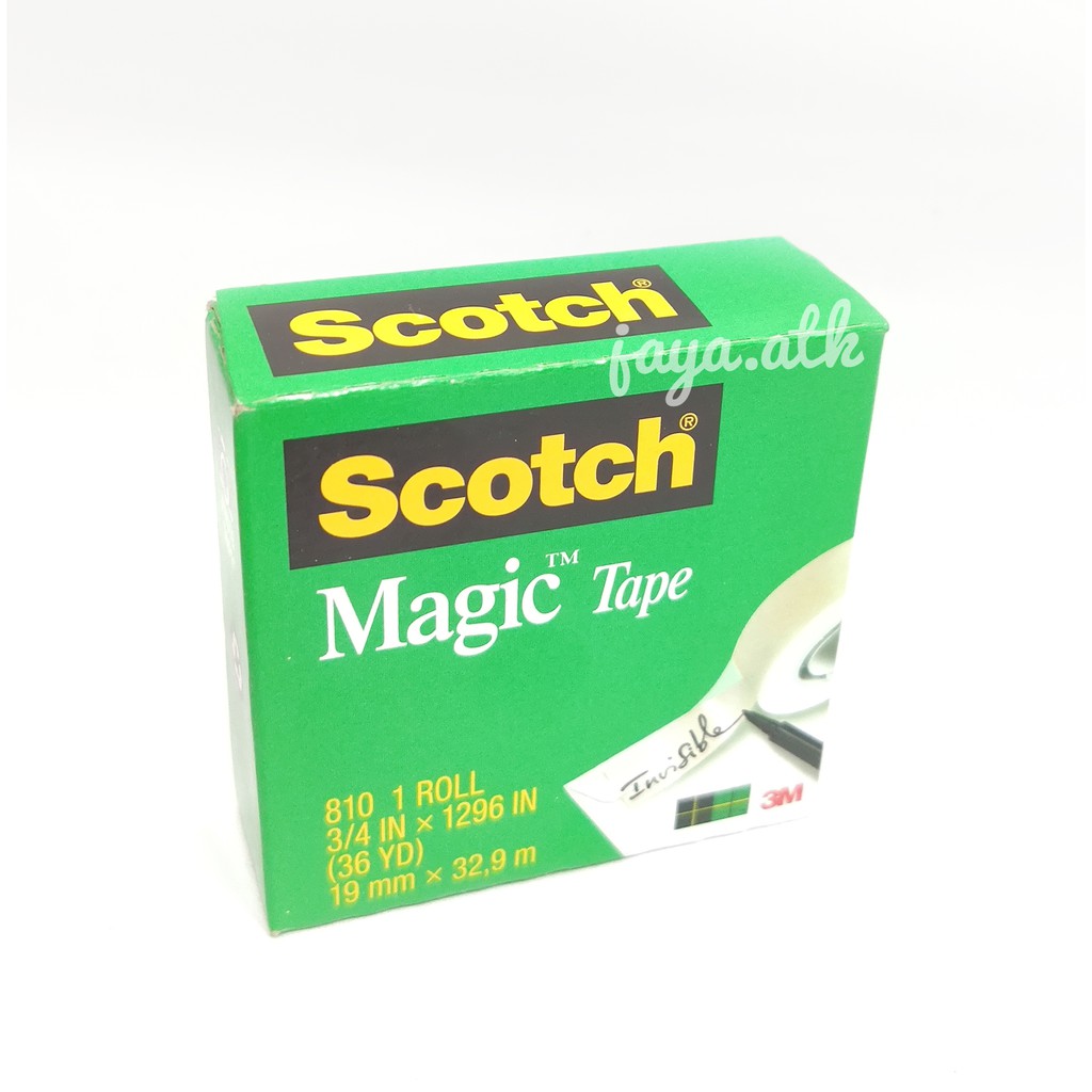 SOLASI MAGIC TAPE SCOTCH BISA DITULIS 810 3/4 IN 36 MM X 36 Y TRANSPARANT INVISIBLE TAPE REFILL