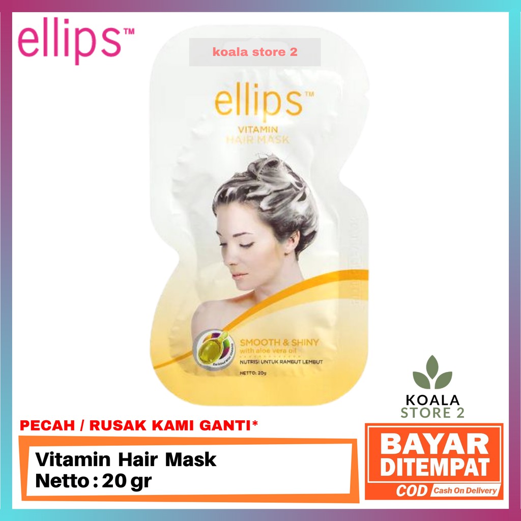 Elips Vitamin Hair Mask Sachet 20 Gram / Smooth & Shiny With Aloe Vera ...