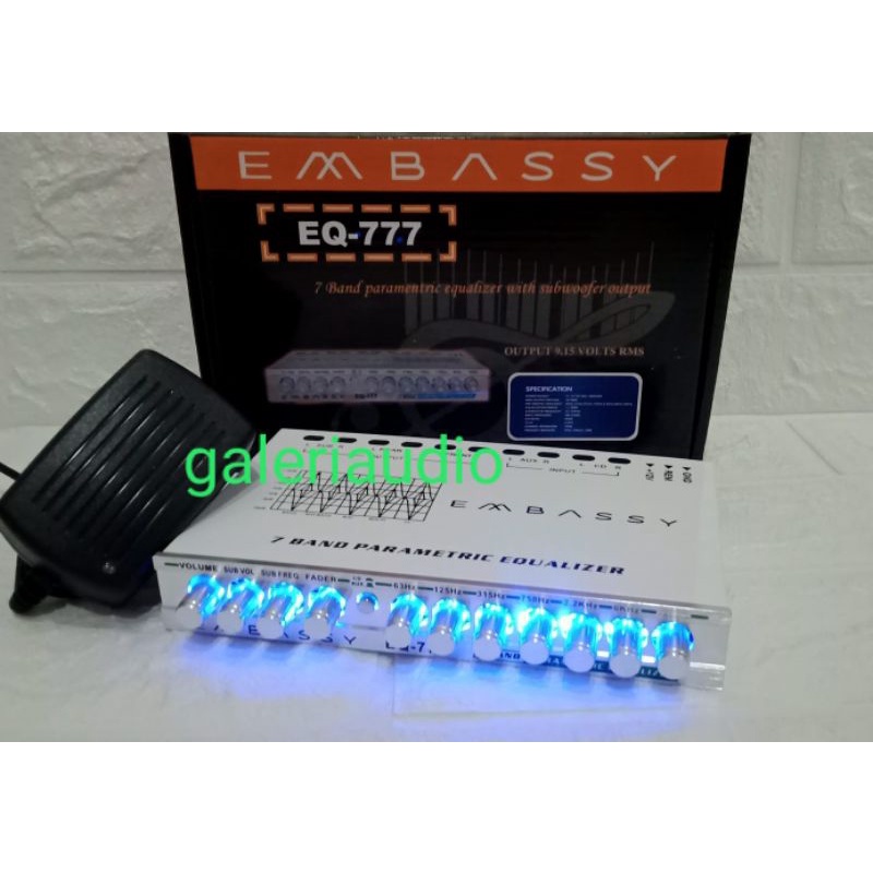 Parametrik EMBASSY EQ-777 with subwoofer equalizer + Adaptor embassy EQ-777 subwoofer