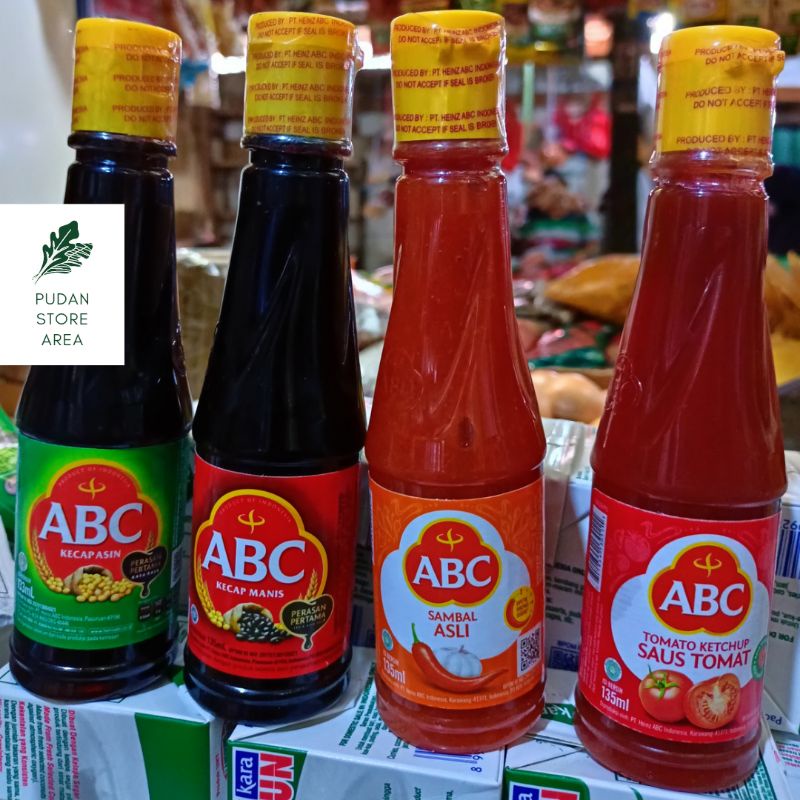 

ABC KECAP ASIN, KECAP MANIS, SAOS TOMAT,SAOS SAMBAL BOTOL MEJA 135ML