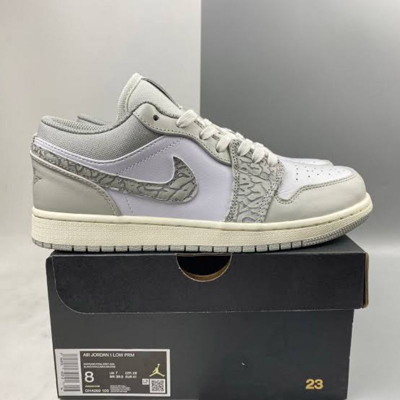 air jordan 1 low prm with grey elephant print