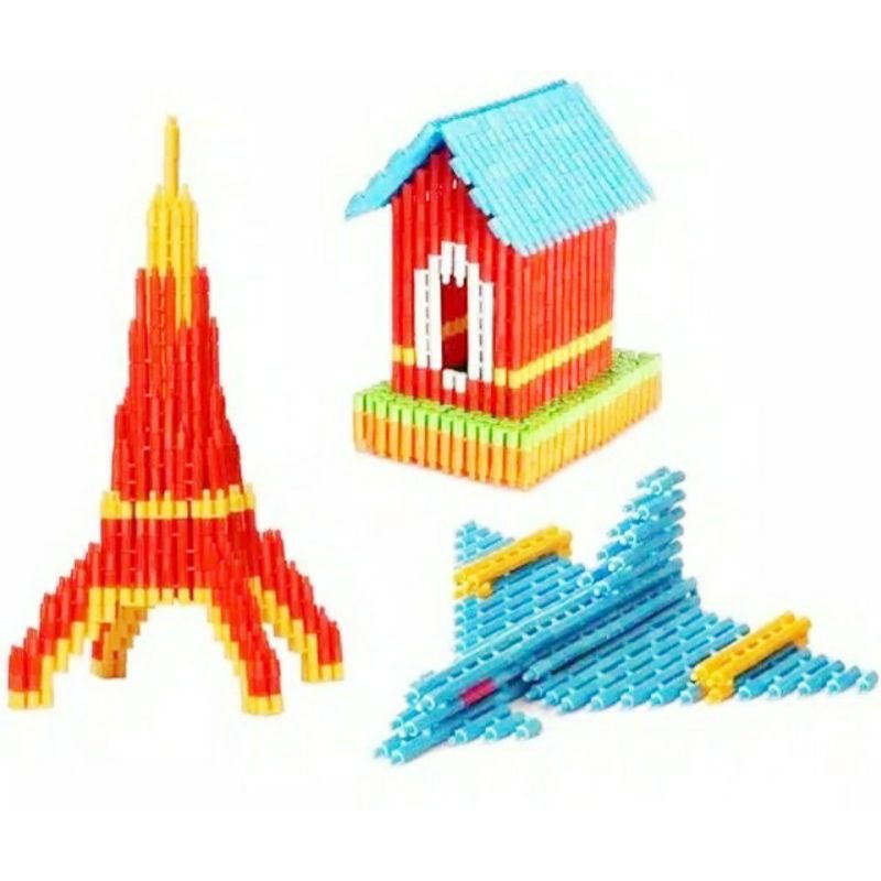 Miniset Roket Jadul Balok Mini Susun 100gr (+-300pcs) Building Blocks Mainan Anak Edukatif Kreatif Murah