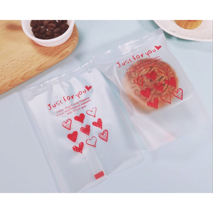 

PLASTIK SOUVENIR KUE - COOKIES - PERMEN COKLAT RED LOVE 9x13