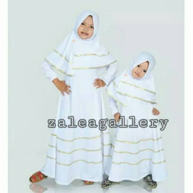 Promo GAMIS ANAK PEREMPUAN PITA EMAS - PUTIH / BAJU MUSLIM ANAK