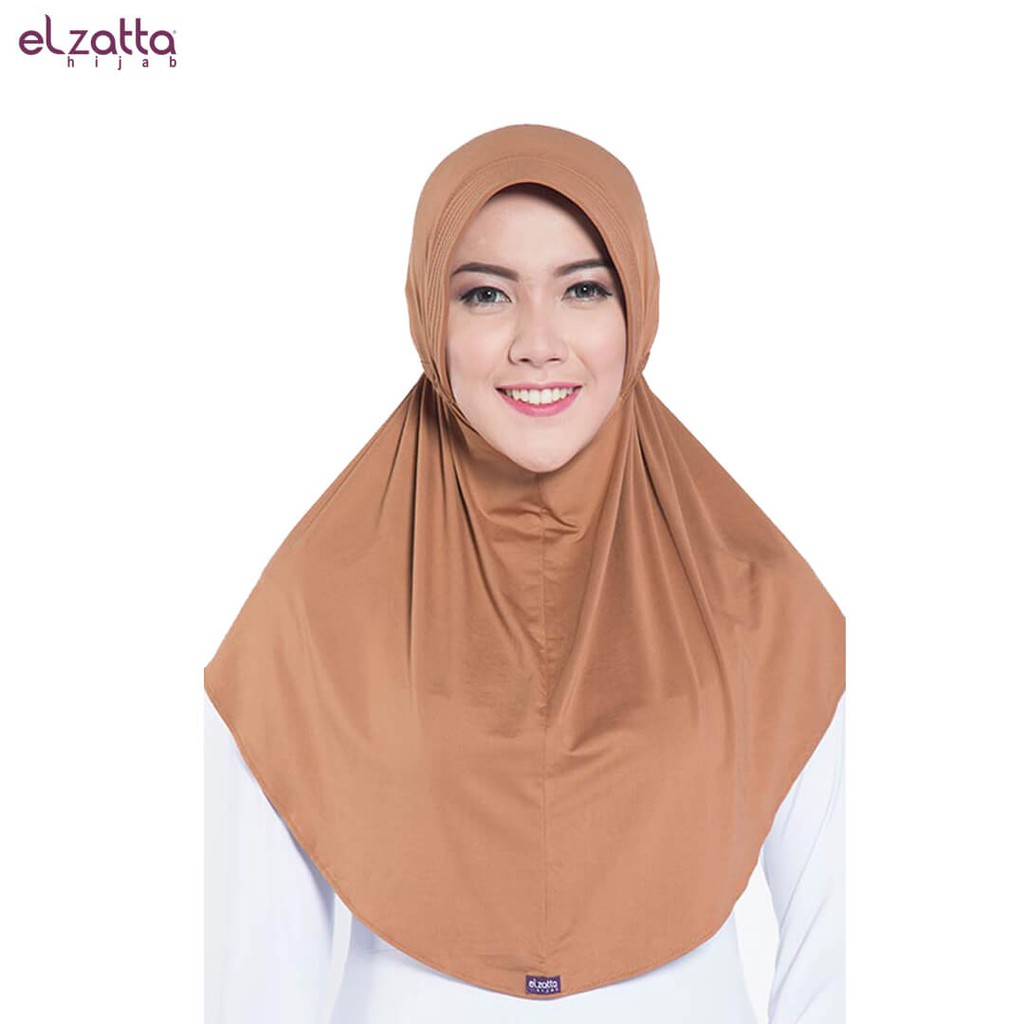 Promo Elzatta Hijab / Hijab / Hijab Instan / Bergo / Elzatta Basic / E001 MOCCA Murah